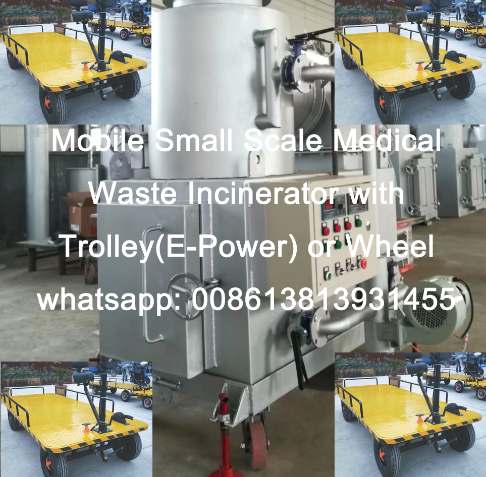 Mobile Small Scale Medical Waste Incinerator with Trolley or Wheel