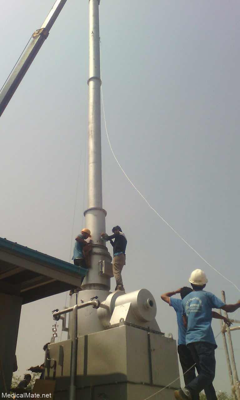 waste incinerator smoke chimney overview