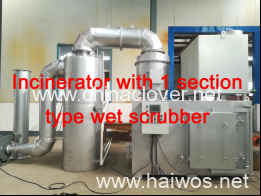 Wet scrubber for incinerators