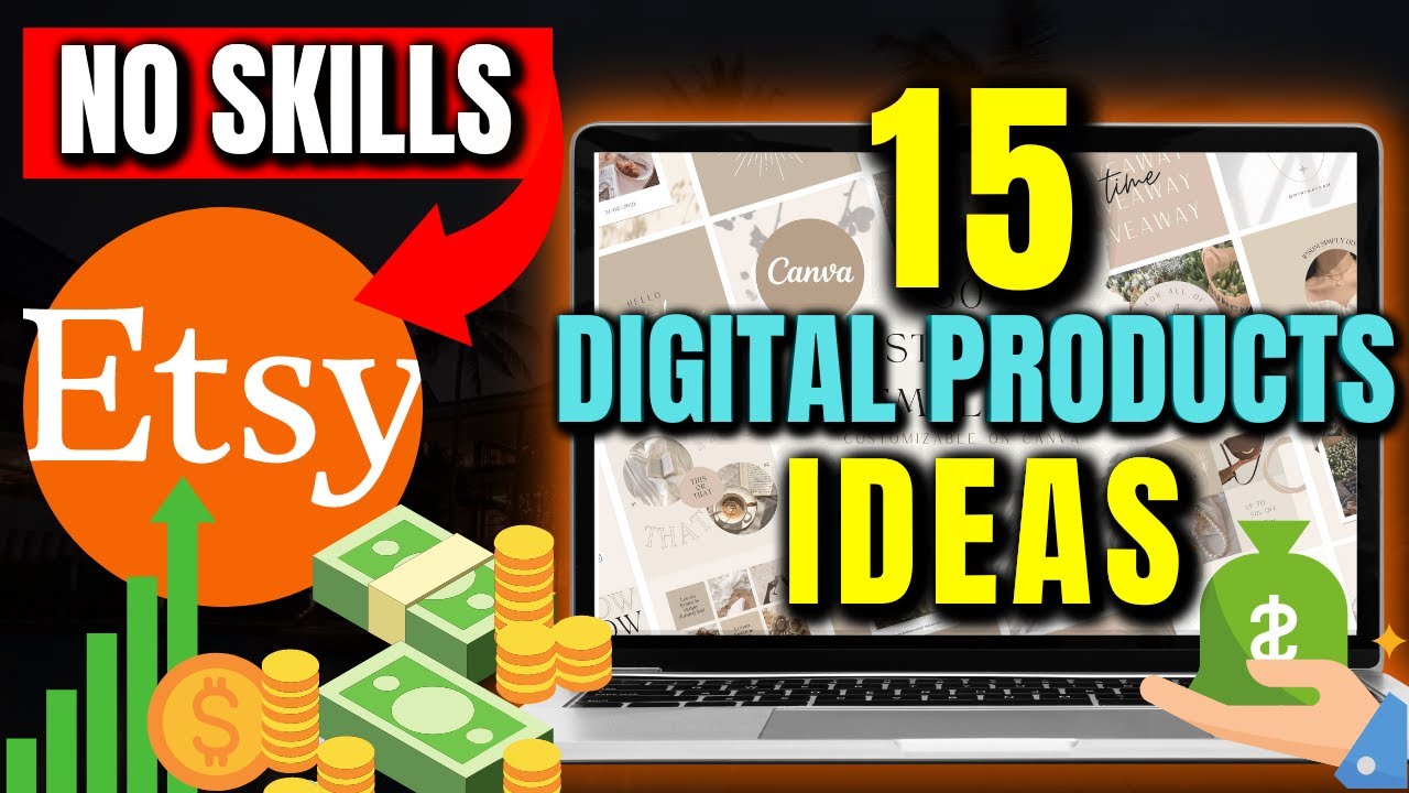 15 Best Digital Product Ideas To Sell on Etsy | work from home worldwide natural video
